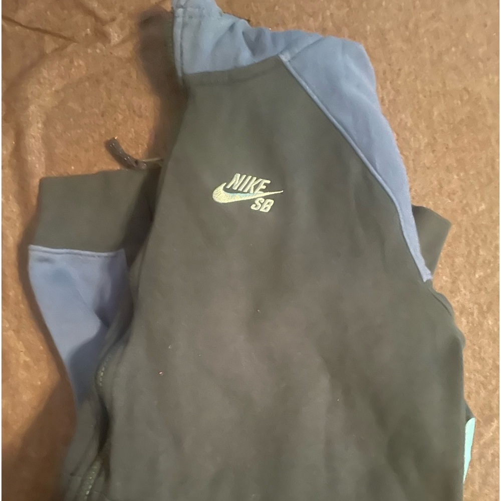 Nike Kids XL hooded sweatshirts x2; teal/blue and grey Jordan